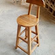 实木吧台椅木质高脚凳休闲吧椅靠背椅家用实木高椅子(高椅子)酒吧凳高脚椅