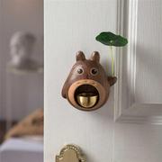 龙猫创意门铃挂饰木质风铃开门提醒铃铛门饰个性文创礼物乔迁