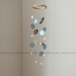 Korat. 韩国ins同款 夏天的风蓝色贝壳风铃 独特海螺海星创意风铃