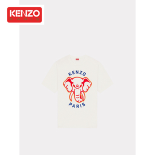 KENZO 24春夏中性男女同款大象图案经典版型休闲套头T恤