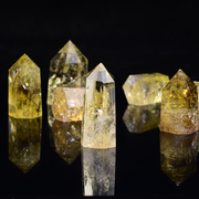 天然黄水晶原石摆件 水晶柱家居摆件 办公水晶消磁净化原石