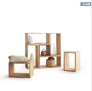 松木书柜创意格子书架，自由组合幼儿，画报柜玩具柜储物柜实木
