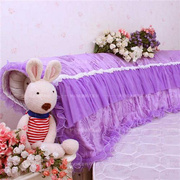 圆床蕾丝床头罩床头套床头，软包提花贡缎，蕾丝紫夹薄棉可定制