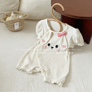 婴儿衣服宝宝小兔子包屁衣夏季薄款宝宝连身衣女童透气爬服短袖