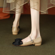 sixmadden2023春季女鞋欧美尖头平跟浅口单鞋玛丽珍鞋皮鞋smb190