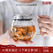 日本kintounitea极简玻璃泡，茶壶带过滤网花茶茶杯日式家用水具