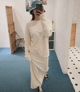 韩国春季卫衣长裙套装，设计感轻熟风高级感气质女神范ins
