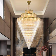 2024复式楼水晶大吊灯客厅简约现代个性别墅奢华挑空餐厅灯具