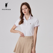 polowalk短袖polo衫女2024清凉夏装显瘦甜美半袖，气质淑女上衣