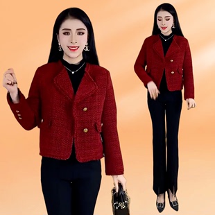 小香风短款外套女2024春秋季韩版小个子西装显瘦减龄长袖上衣