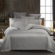 床上四件套贡缎欧式风格全棉宫廷风被套简约大气 欧美风床单灰色