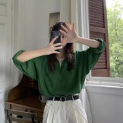 夏季棉麻衬衫女墨绿色百搭宽松防晒衫外搭亚麻小个子长袖薄款上衣