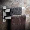 毛巾架免打孔旋转卫生间浴室挂杆三层折叠毛巾杆不锈钢多杆置物架