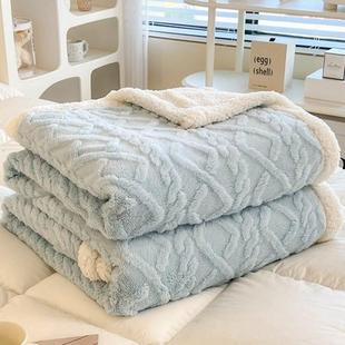 夏季羊羔绒毛毯办公室空调午睡毯披肩毯子冬季加厚保暖小被子盖毯