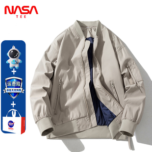NASA春秋冬复古外套棒球棉服夹克潮牌情侣薄款飞行员宽松男女棉衣