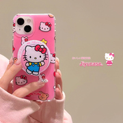 卡通hellokitty猫磁吸支架适用苹果15promax手机，壳iphone14pro小众，12网红11超火15少女13pro14全包防摔套