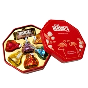 hershey‘s好时之吻巧克力，6粒+2排块火烈鸟铁盒礼盒装结婚喜糖