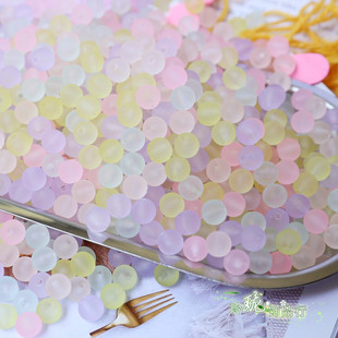 糖果色包包编织透明直孔橡皮漆果冻珠手工DIY串珠散珠子编制材料