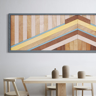 实木拼画复古客厅沙发背景墙装饰画大气样板间艺术壁画新中式木制