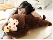 可爱猴子具羽绒棉抱枕公仔趴趴睡觉大号娃娃陪你睡觉长条枕