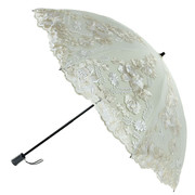 遮阳伞防紫外线防晒太阳伞，二折蕾丝刺绣花彩，胶公主晴雨两用洋伞女