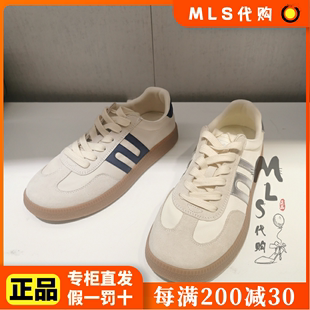 BELLE/百丽 2023秋季平跟拼色系带板鞋女鞋单鞋国内Z7J1D CM3