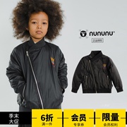 22秋冬 nununu 假日系列儿童棉服夹克外套黑色夹棉潮酷上衣保暖百