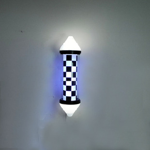 理发店转灯LED挂壁户外发廊标志灯圆形塑料防水挂墙美容美发灯箱