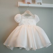 儿童公主裙洋气甜美女，宝婴儿纱裙，小花童白色婚纱女童周岁礼服