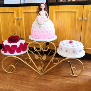 欧式铁艺三层蛋糕架子创意多层生日婚庆礼点心甜品托盘艺术展示架