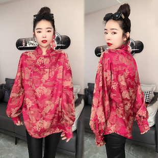 新中式国风时尚盘扣设计感中长款衬衫，女秋冬气质高级感长袖衬衣潮