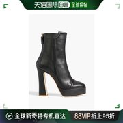 香港直邮潮奢malonesouliers女士，alexa125皮质防水台短靴a