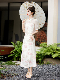 新中式连衣裙两件套夏2023气质，高级感减龄，改良旗袍套装裙