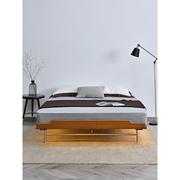 现代极简悬浮不锈钢双人床无床头实木床无头1.81.5米榻榻米床