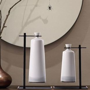 新中式现代简约铁艺软装陶瓷花瓶摆设样板间客厅门厅过道玄关摆件