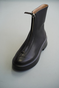 大表姐同款ROW经典欧美风简约时髦前拉链圆头时装靴35-39码中筒靴