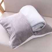 靠枕头三合一靠垫抱枕被子两用可爱办公室午睡枕毯子珊瑚绒空调被