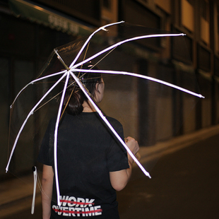 magibrella自动透明伞女长柄反光透明雨伞，加厚小清新可定制印logo
