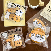 面包包装袋烘焙可颂欧包贝果塑料透明打包袋，餐包小狗自粘袋子定制