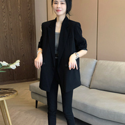 黑色小西装外套女高级设计感小众休闲西服，时尚2024春装欧洲站