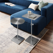 定制不锈钢边几可升降圆桌高脚设计小茶几咖啡桌移动沙发边桌金属