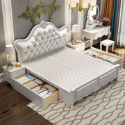 床实木床双人床1.8米双人婚床主卧简约床木质家具舒适软包1.5
