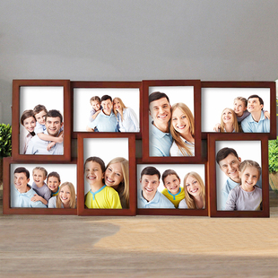 组合6寸7寸简约实木儿童婚纱礼物相框一体挂墙创意摆台洗照片墙