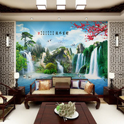 大型壁画电视背景墙壁纸壁画客厅卧室现代新中式流水生财装饰壁