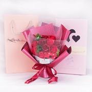 玫瑰香皂花花束礼盒，康乃馨情人节假花束礼物货源