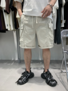 夏季韩版男士抽绳休闲短裤百搭潮流美式工装口袋宽松帅气五分裤