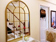 欧式假窗镜铁艺墙面装饰窗户弧形，壁炉客厅装饰镜子创意餐厅壁饰镜