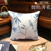 新中式红木沙发靠垫，中国风高档刺绣客厅抱枕家用全棉青花瓷腰靠垫