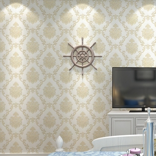 米白色3d欧式浮雕，墙纸卧室客厅背景，美容院奢华高档宫廷大花壁纸