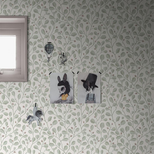 瑞典进口墙纸 树叶小清新 卧室客厅儿童房背景壁纸满铺